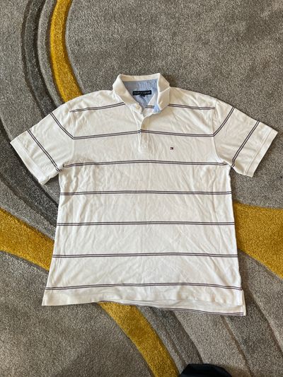 Tommy Hilfiger White Striped Polo Shirt