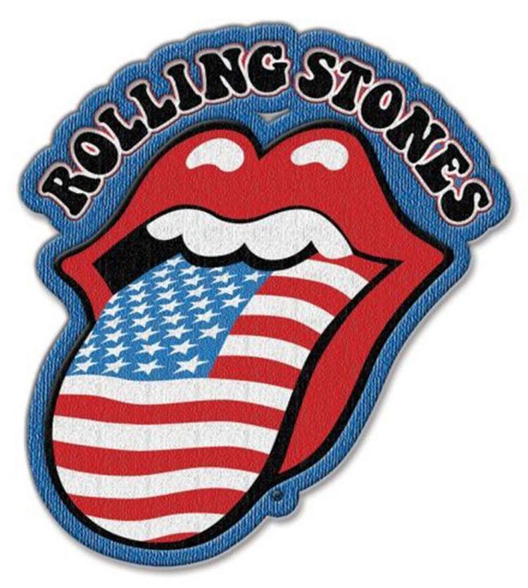 The Rolling Stones Patch US Flag Tongue Band Logo new Official Iron on