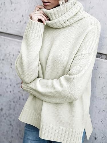 Cream Turtleneck Sweater image 2