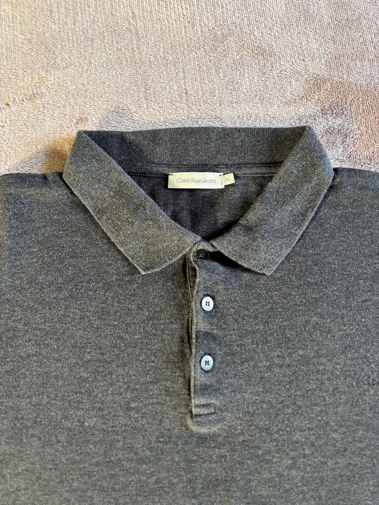 Calvin Klein Jeans Grey Polo Shirt imagen 3