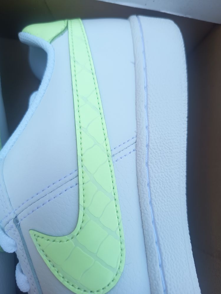 Nike Nike White Sneakers With Neon Green Swoosh product image