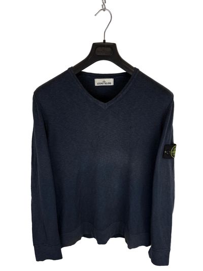 Maglione blu con scollo a V Stone Island - Taglia XL