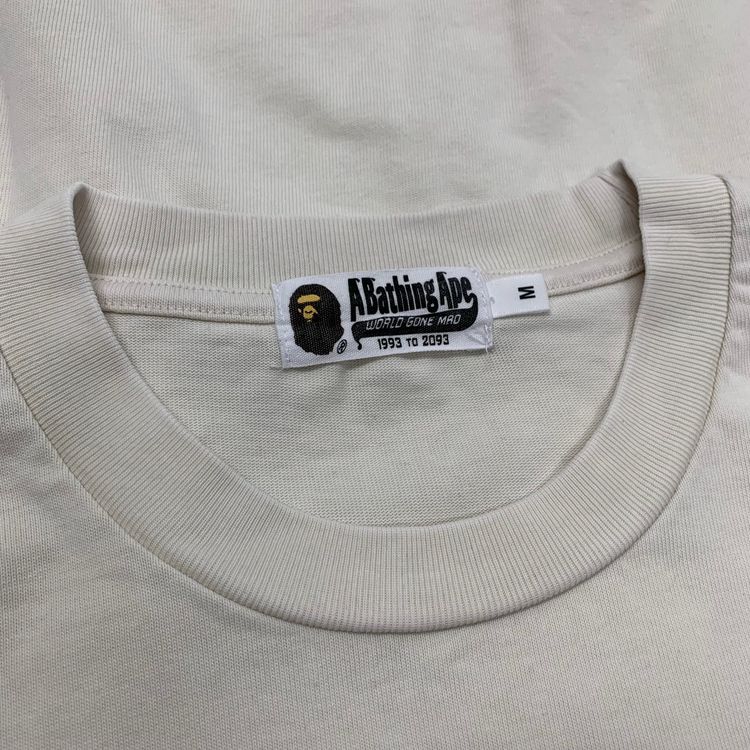 Bape Medium Tee Mad Ape Graphic Acid Wash Ivory White T-Shirt A Bathing Ape image 11