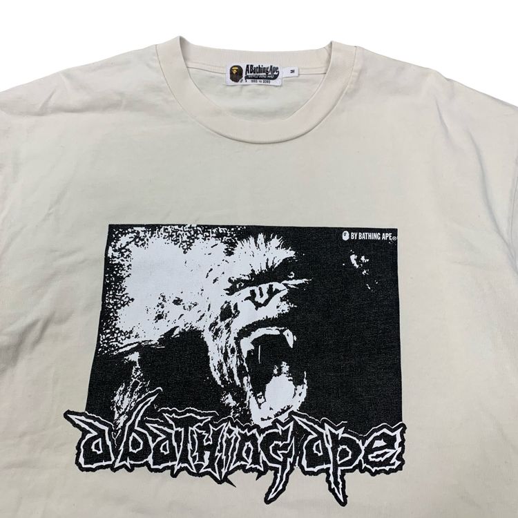 Bape Medium Tee Mad Ape Graphic Acid Wash Ivory White T-Shirt A Bathing Ape image 5