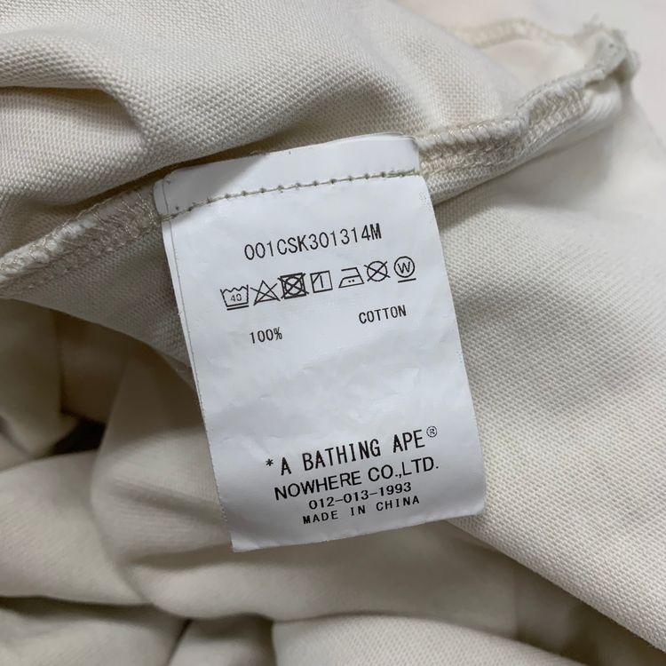 Bape Medium Tee Mad Ape Graphic Acid Wash Ivory White T-Shirt A Bathing Ape image 6