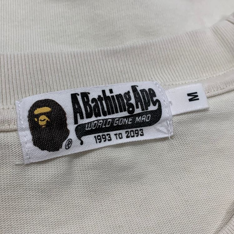Bape Medium Tee Mad Ape Graphic Acid Wash Ivory White T-Shirt A Bathing Ape image 2