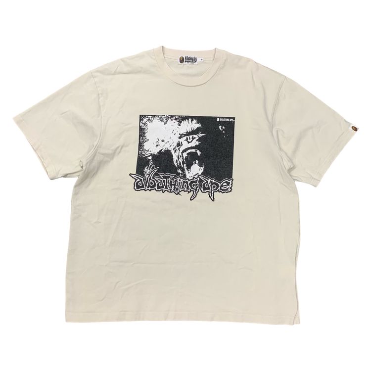 Bape Medium Tee Mad Ape Graphic Acid Wash Ivory White T-Shirt A Bathing Ape image 1