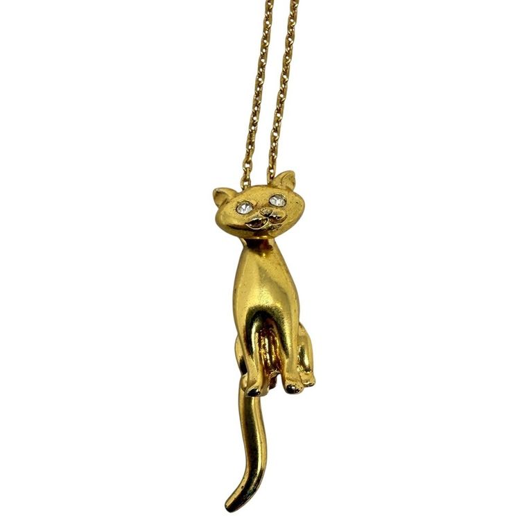 Gold Cat Pendant Necklace image 3