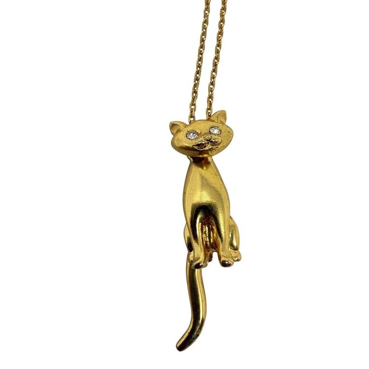 Gold Cat Pendant Necklace image 2