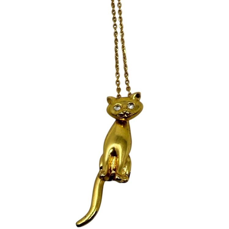 Gold Cat Pendant Necklace image 5