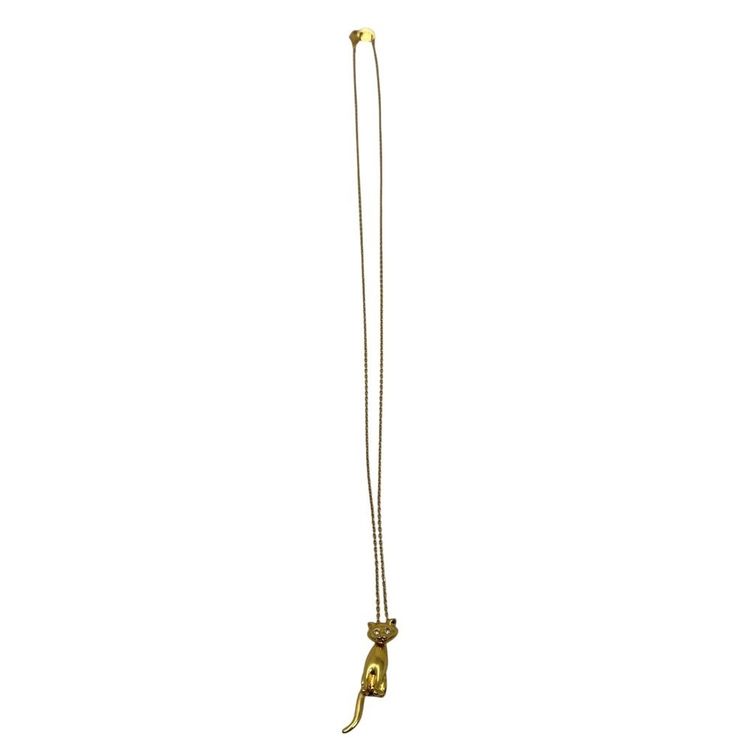 Gold Cat Pendant Necklace
