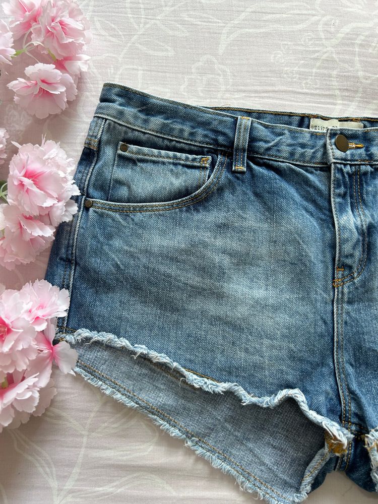 Zara Basic Denim Shorts 3