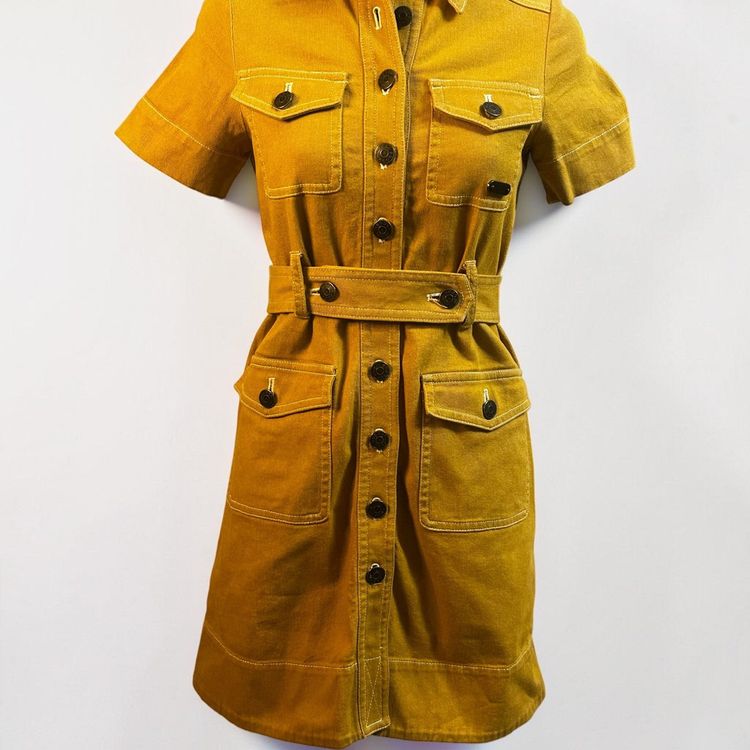 Marc by Marc Jacobs Mustard Yellow Utility Shirt Dress image 3