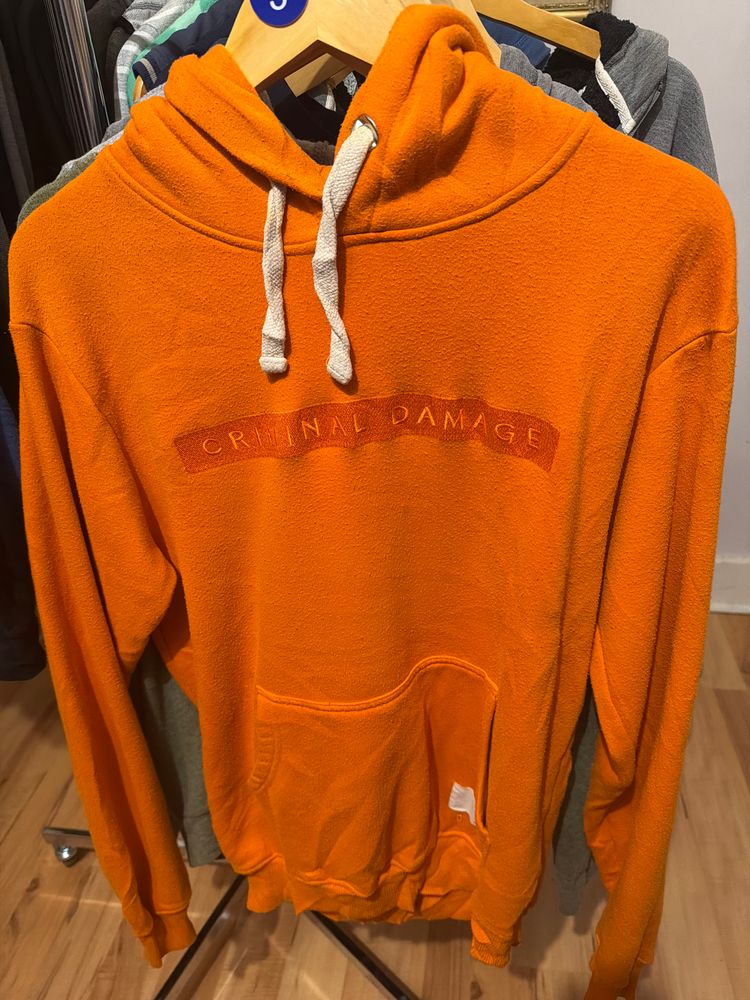 Criminal Damage Orange Hoodie With Front Pocket product image