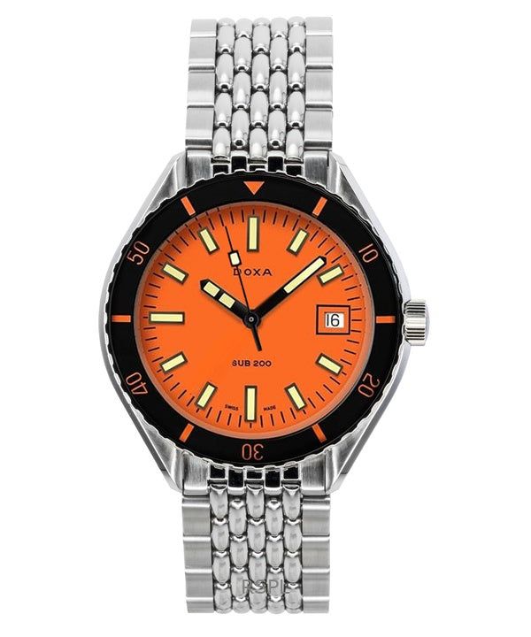 Doxa SUB 200 Professional Stainless Steel Orange Dial Automatic Diver's 799.10.351.10 200M Men's Watch With Extra Strap image 1