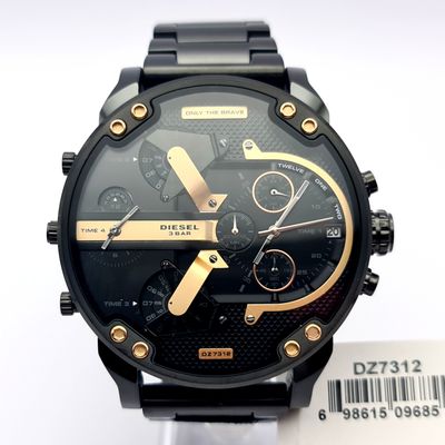 Diesel DZ7312 Mens Watch Stainless Steel Black With Gold Dial 2