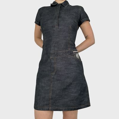 Cop Copine Denim Collared Mini Dress - L