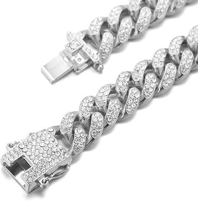 Silver Chain Necklace With Rhinestones image 2