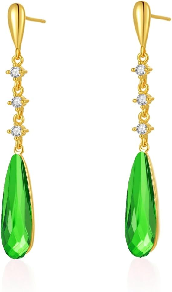 Other Gold Plated Earrings With Green Austrian Crystals product image