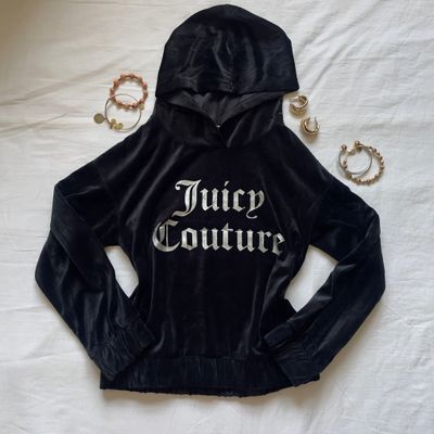 Juicy Couture Kids Black Velour Hoodie