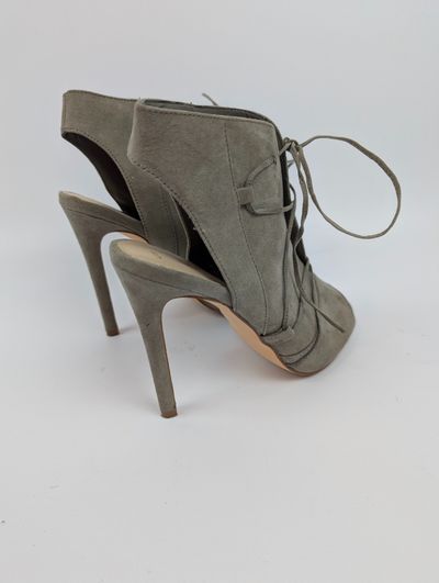 Szare zamszowe sandały botki New Look 37 bdb szpilki wiązane peep toe boho rzymianki 2