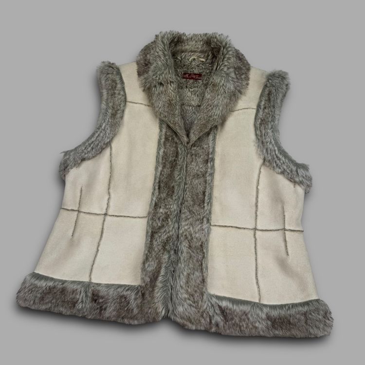 Wit and wisdom 2000's suede fur lined vest (L) wms 6