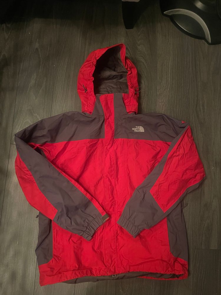 Red and Grey Hyvent North Face Ski Jacket