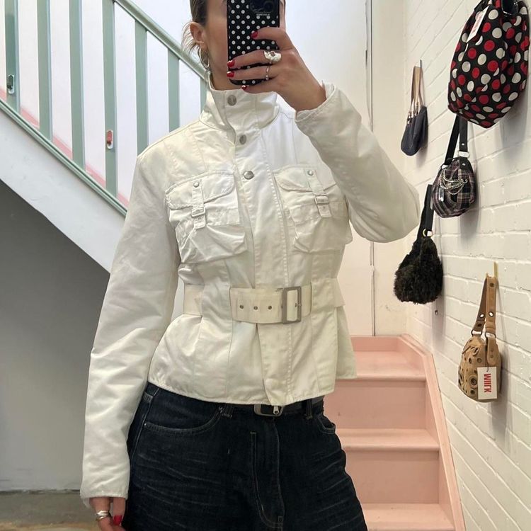 Benetton United Colors Of Benetton White Belted Jacket product image
