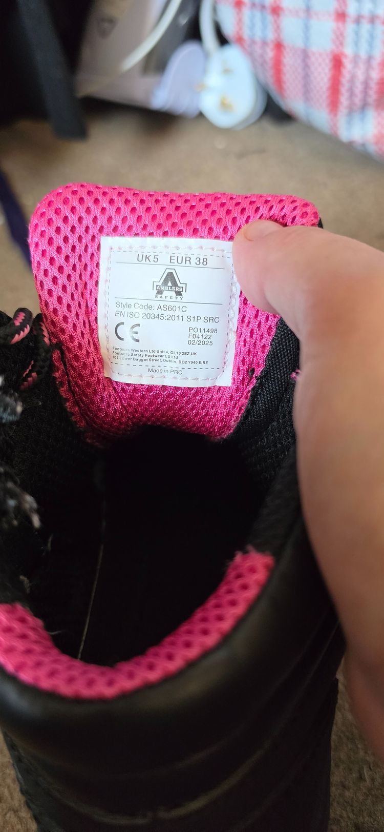 Black And Pink Safety Shoes image 2