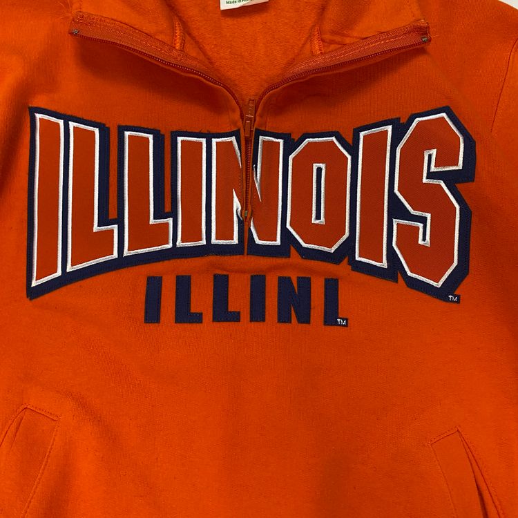 Champion Orange Illinois Illini Quarter Zip Sweatshirt (XS) 🍊 imagen 2