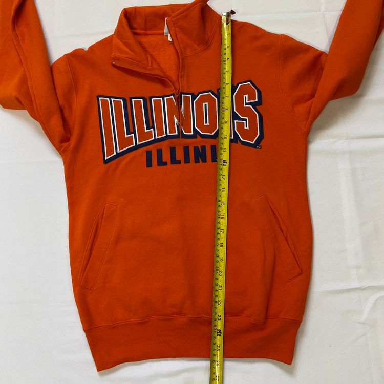Champion Orange Illinois Illini Quarter Zip Sweatshirt (XS) 🍊 imagen 7