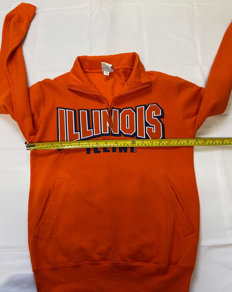 Champion Orange Illinois Illini Quarter Zip Sweatshirt (XS) 🍊 imagen 6
