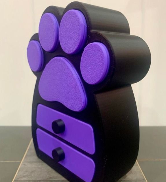 Paw-Shaped Storage Box With Drawers image 1