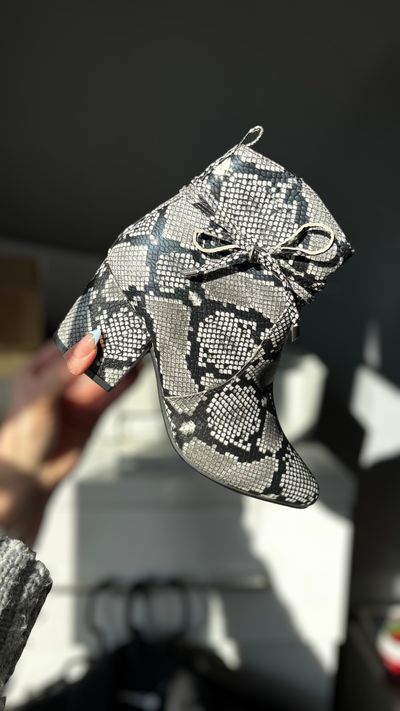 Snake Print Ankle Boots