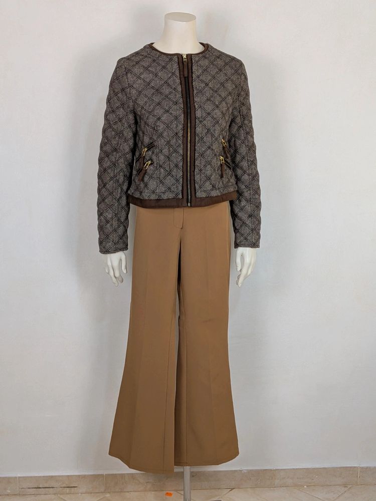 Completo Elegante Donna Zara Basic & Pantalone Cammello – Taglia M image 1