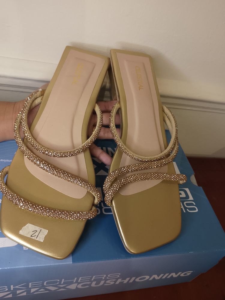 Gold Strappy Sandals image 1