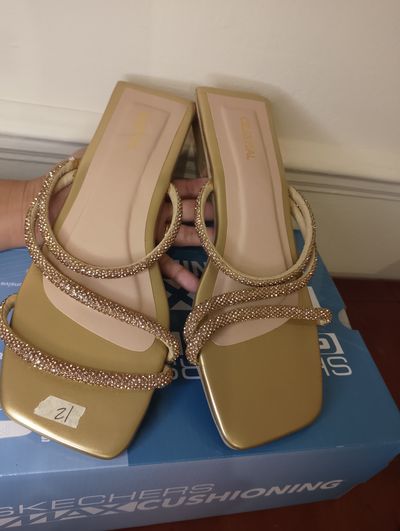 Gold Strappy Sandals