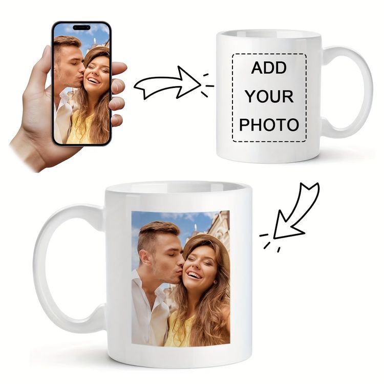 Personalized Custom Photo Memories Ceramic Coffee Mug – Personalized Picture Customization, Double-Sided Photo Print & Couple Novelty Cup (M1186) 11