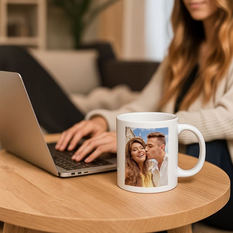 Personalized Custom Photo Memories Ceramic Coffee Mug – Personalized Picture Customization, Double-Sided Photo Print & Couple Novelty Cup (M1186) 2