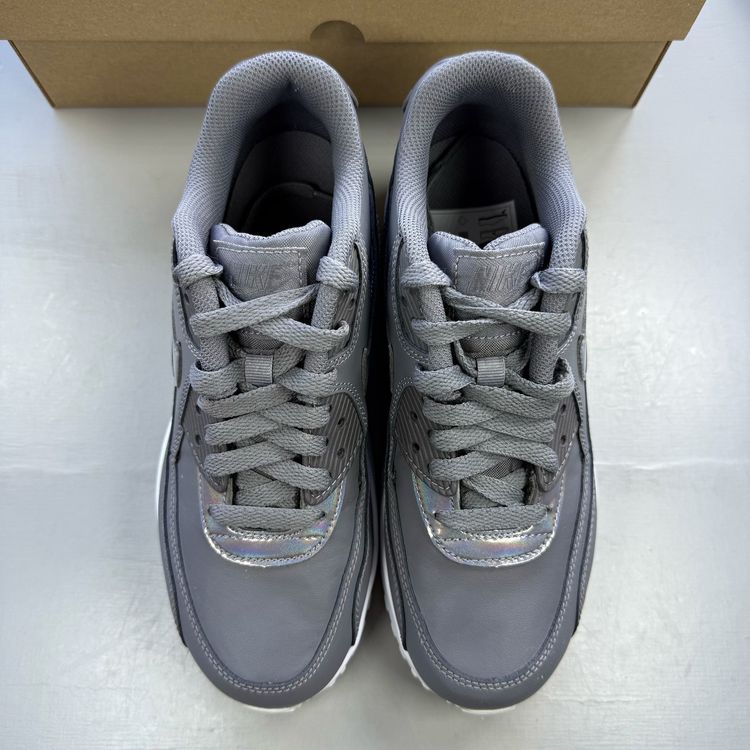 Nike Air Max 90 Size UK 5 LTR Gunsmoke Grey White Kids Trainers 833376-012 image 2