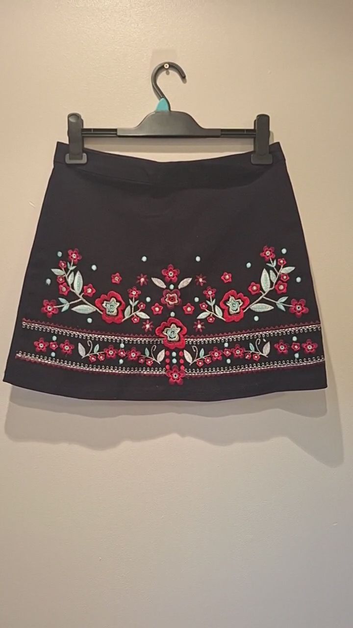 George Denim Embroidered  Skirt image 1