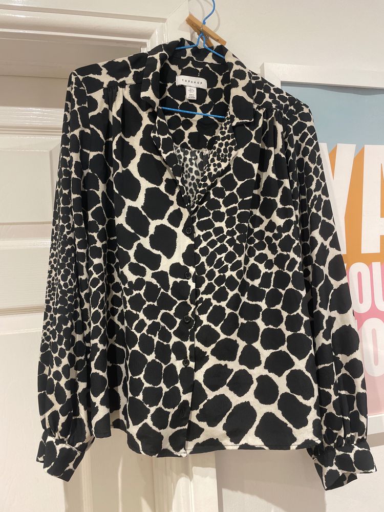 Topshop black and white patterned blouse product image