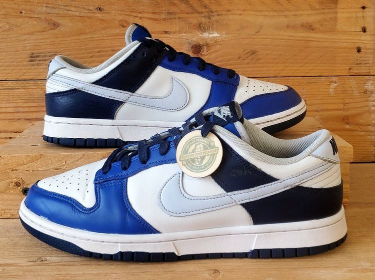 Nike Dunk Low Leather Trainers UK7/US8/EU41 FQ8826-100 White/Game Royal image 1