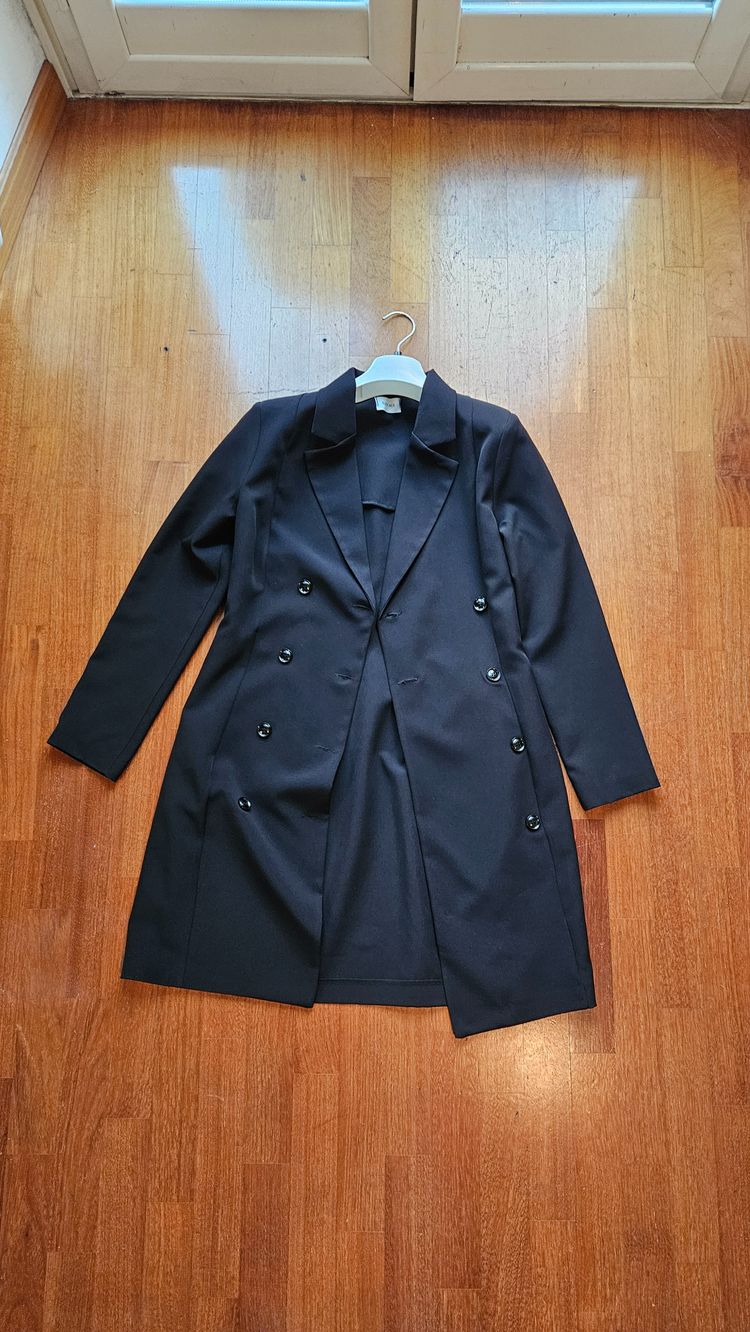 Susy Mix Black Double-Breasted Coat