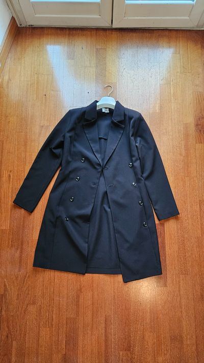 Susy Mix Black Double-Breasted Coat