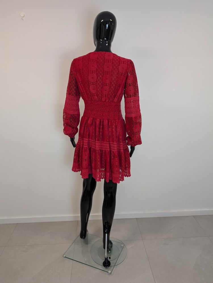 Red Lace Long Sleeve Dress 2