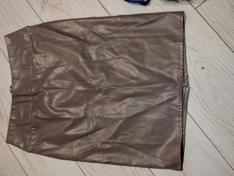 Grace Karin Brown Faux Leather Skirt