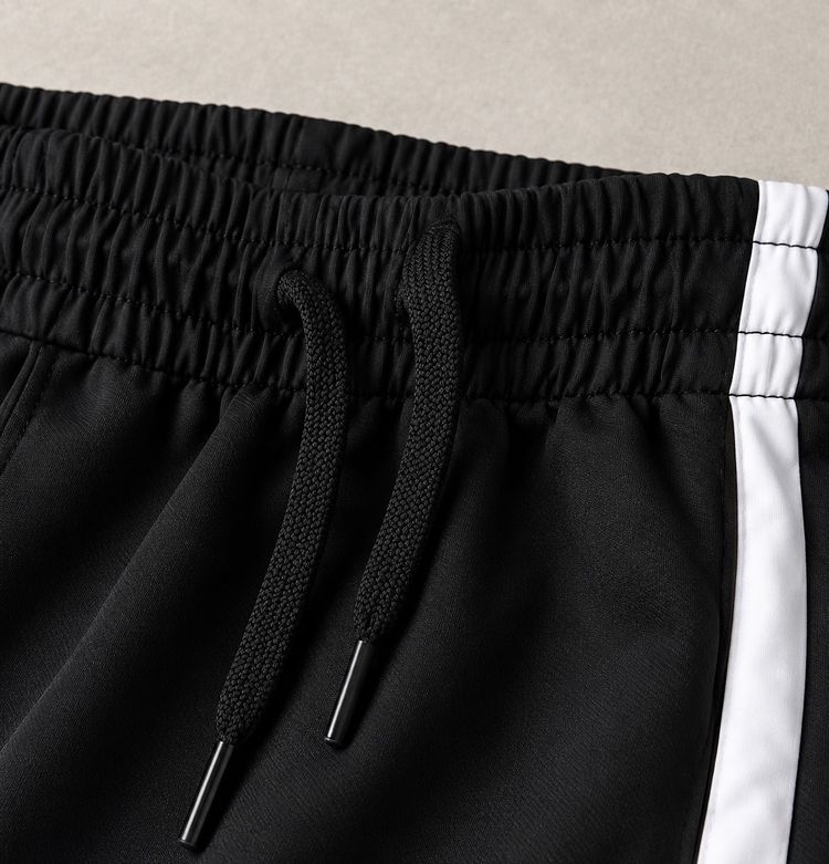 Adidas Black Track Pants With White Stripes image 3