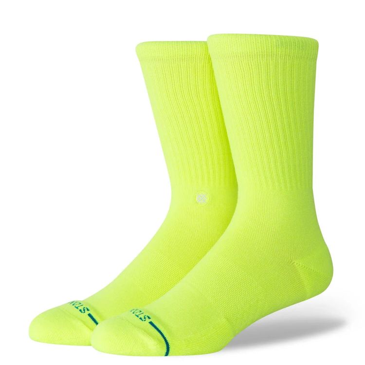 Stance USA Official Crew Socks - M - Neon Yellow image 1