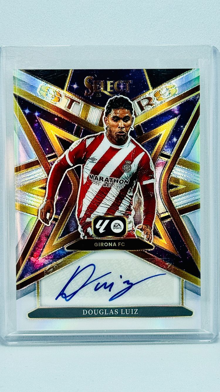 AUTO - Douglas Luiz - Girona - Select Stars - Silver Prizm - Panini Select LaLiga 2025-26 image 1